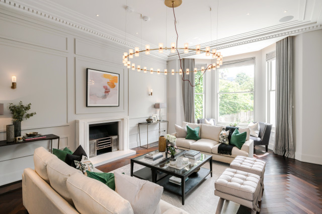 Redcliffe Square, London, SW10 transitional-living-room