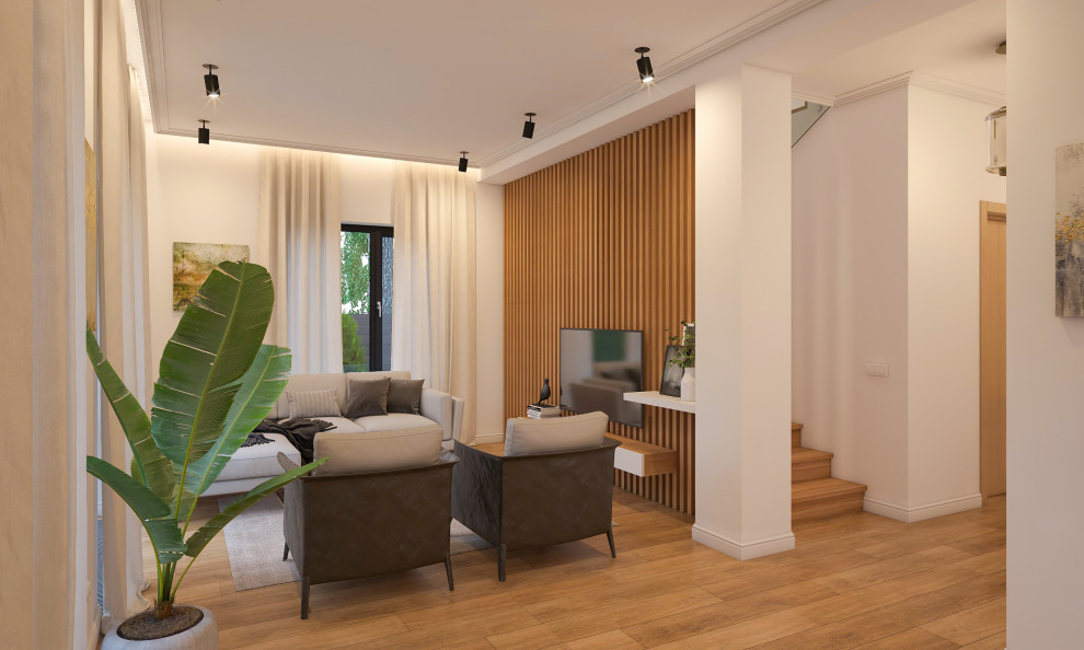 Гостиная и кухня современный минимализм