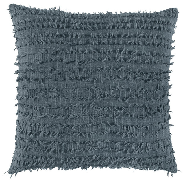 Gray Tasseling Fringe Texture Throw Pillow - Transitional - Decorative ...