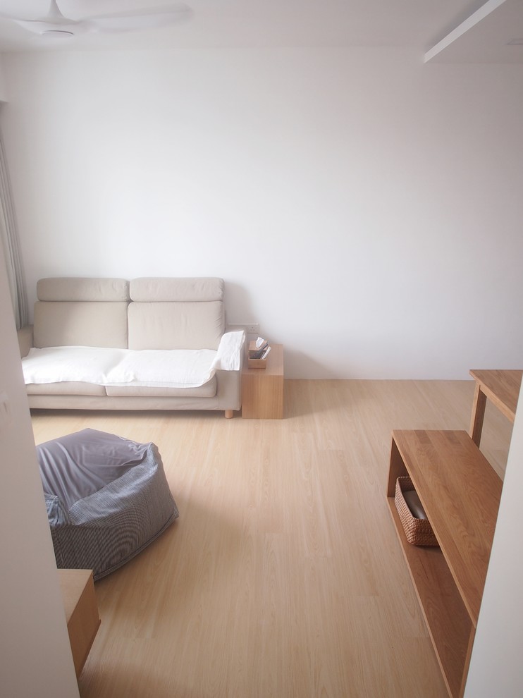 This is an example of a Scandinavian living room in Singapore.