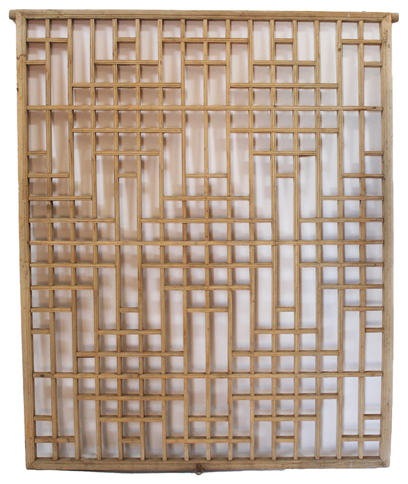 Consigned Antique Window Screen, 45"x56" Asian Screen Doors by
