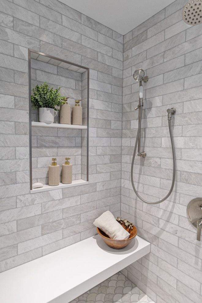 Inspiration for a transitional bathroom remodel in Boston