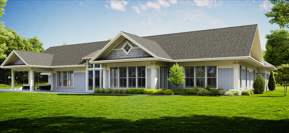 Proposed renovation to an existing home as viewed from the rear