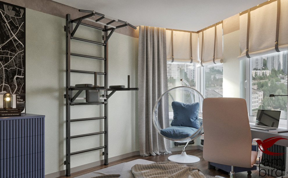 Натуральные оттенки в интерьере квартиры в ЖК "Лефорт" 130 кв.м