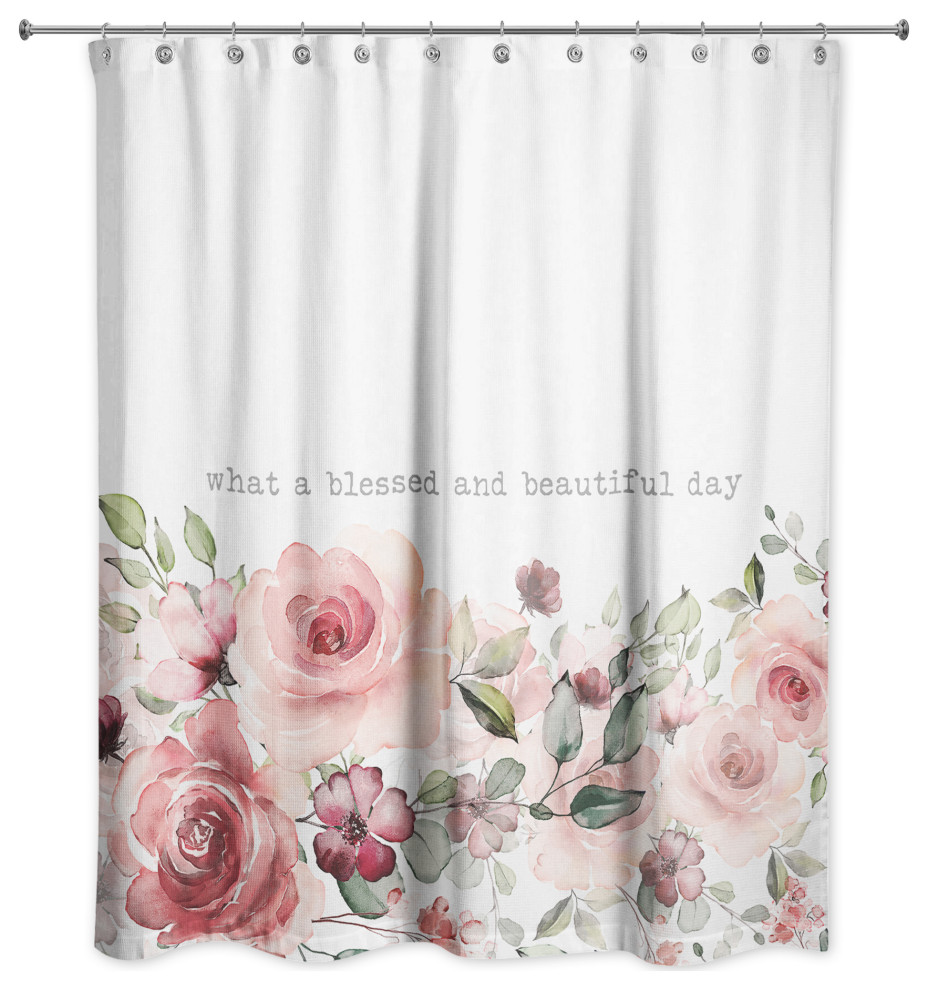 What a Blessed and Beautiful Day 71x74 Shower Curtain Contemporary Shower Curtains by