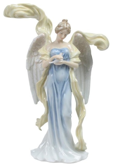 Angel With Resting Dove, Religious, Fine Porcelain - Traditional ...