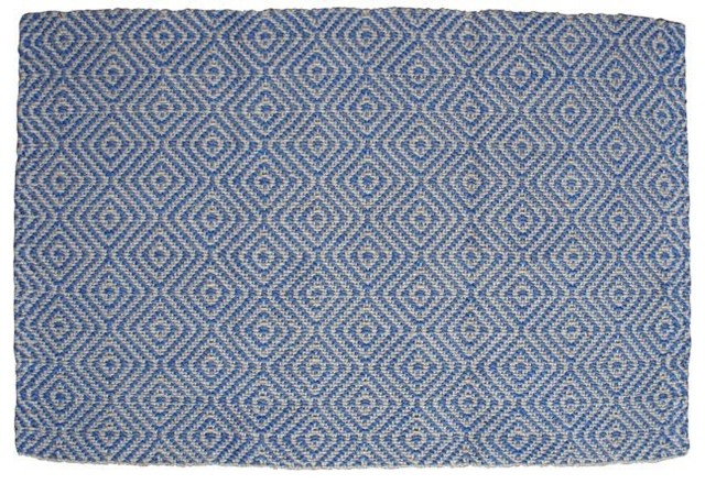 Gåsöga Jute Door Mat, Blue, 90x60 cm