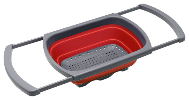 STYLISH Collapsible Colander Over The Sink With Extendable Handles