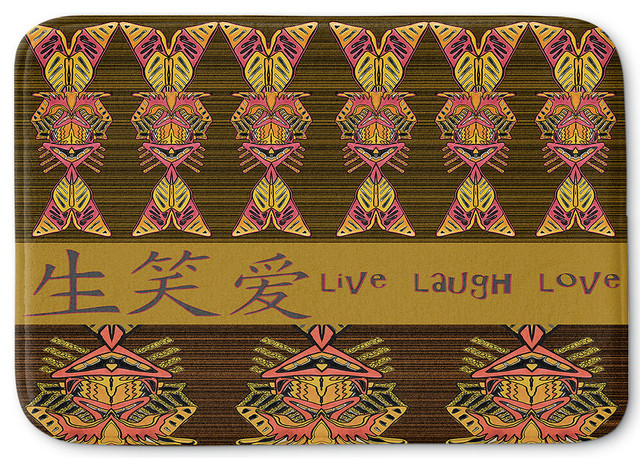 Japanese Live Laugh Love Memory Foam Bath Mat, 24"x17"
