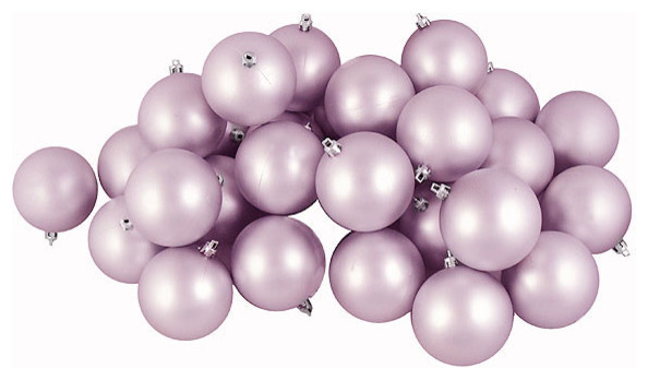 3.25" Matte Shatterproof Christmas Ball Ornaments, 32-Piece Set, Lavender Purple