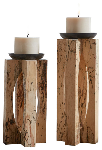 Ilva Wood Candleholders Set/2