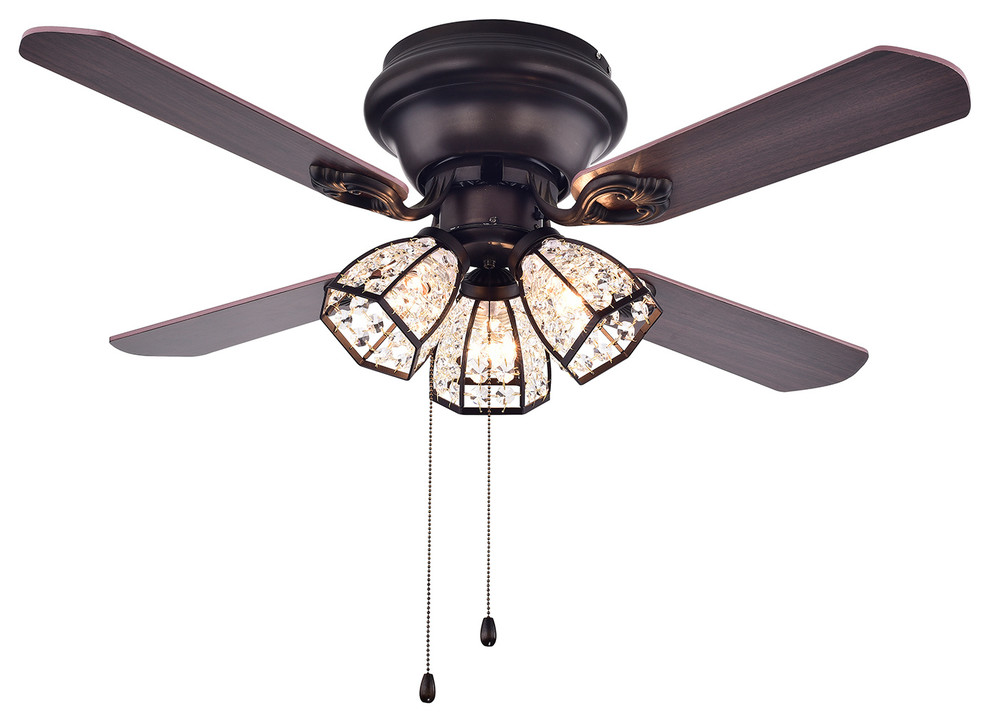 Warehouse Of Tiffany Bronze Ceiling Fan With Antique Finish