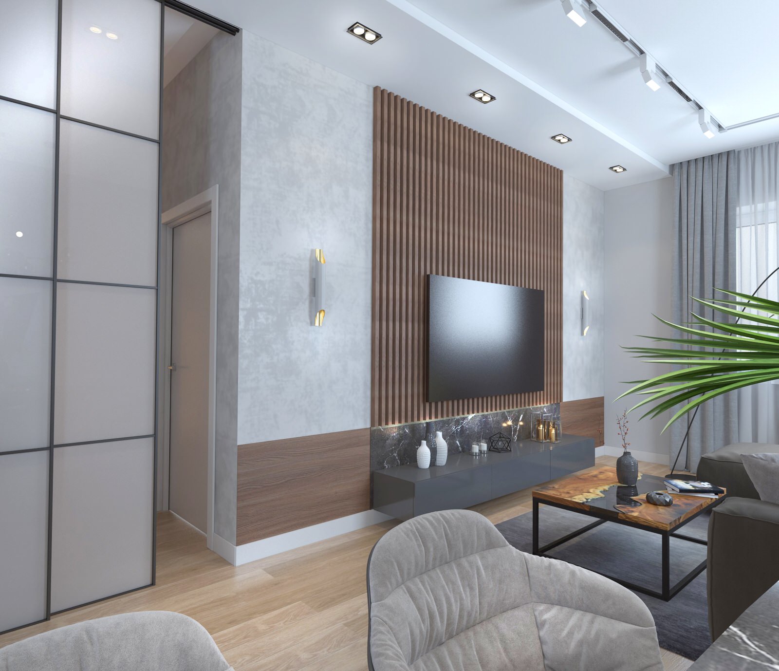 Дизайн-проект интерьеров помещений загородного дома, проектируемая площадь 70,0