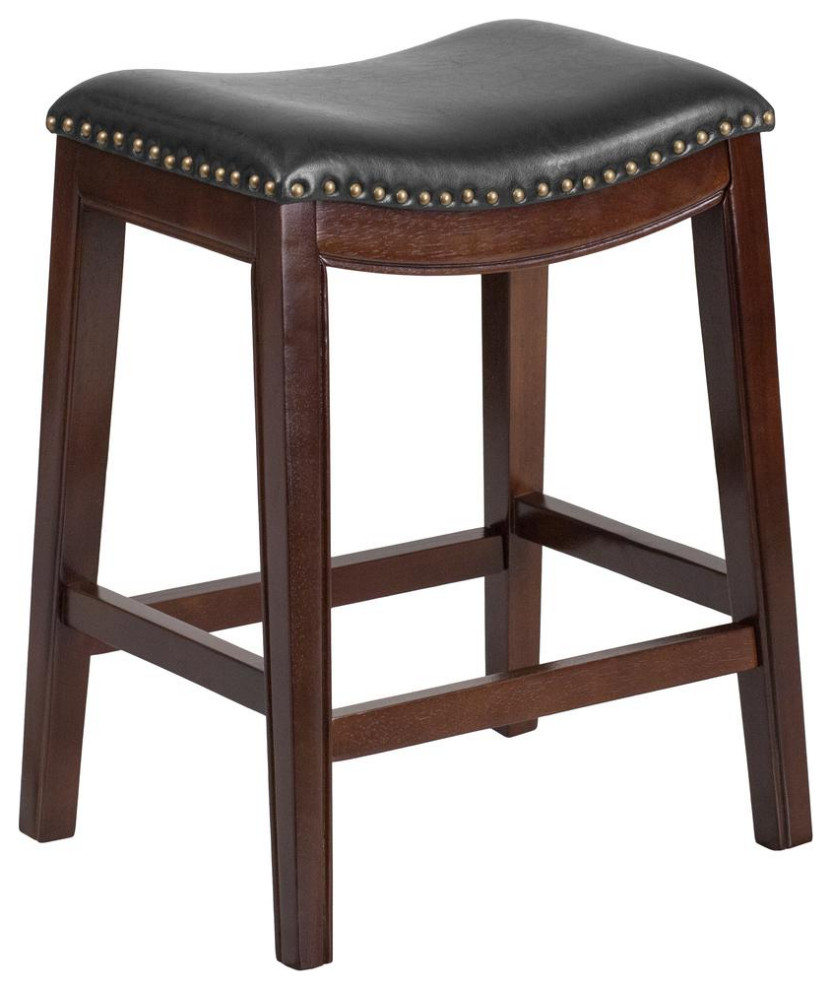 Natalie Contemporary 26 Counter Height Barstool in Black Powder Coated... Contemporary Bar