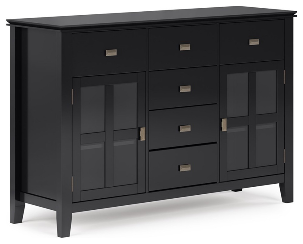Artisan SOLID WOOD 54 inch Wide Contemporary Sideboard Buffet Credenza ...