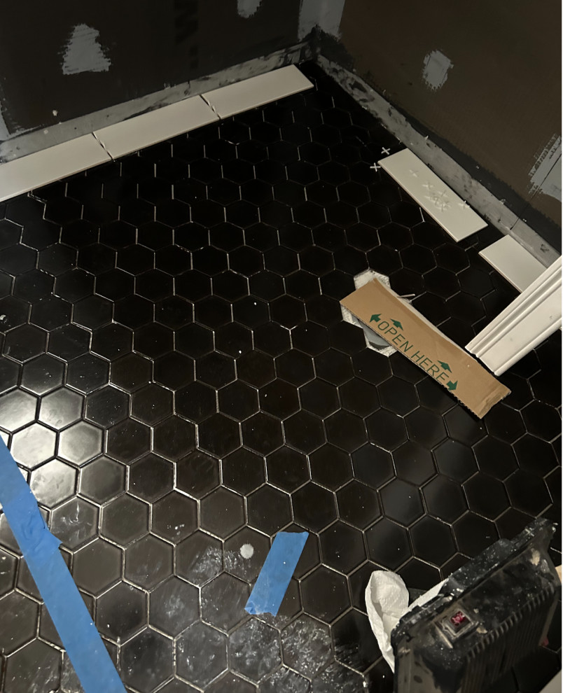 bathroom threshold material and colorcurbless shower