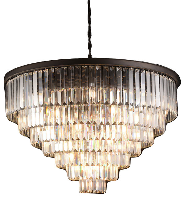 7 Tier Odeon Fringe Crystal Chandelier Transitional Chandeliers 7 Tier Odeon Fringe Crystal Chandelier