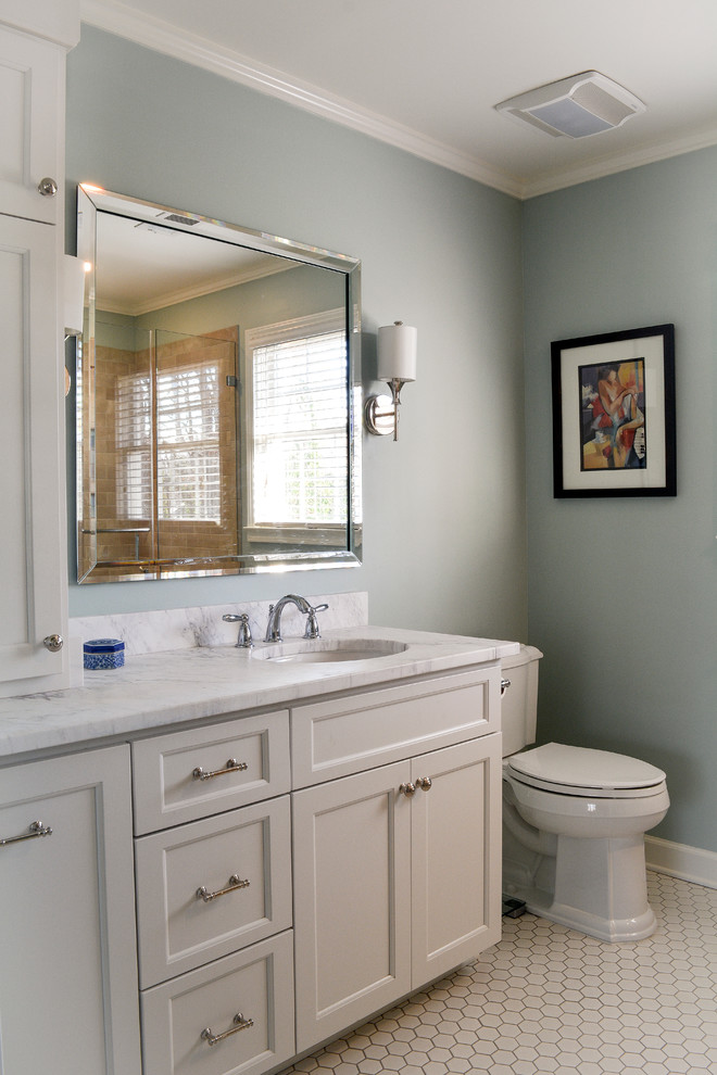 Design ideas for a transitional bathroom in Charlotte.