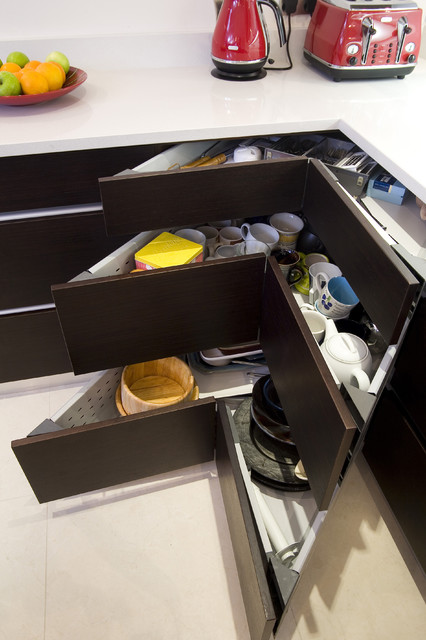 Wenge and White contemporary-kitchen