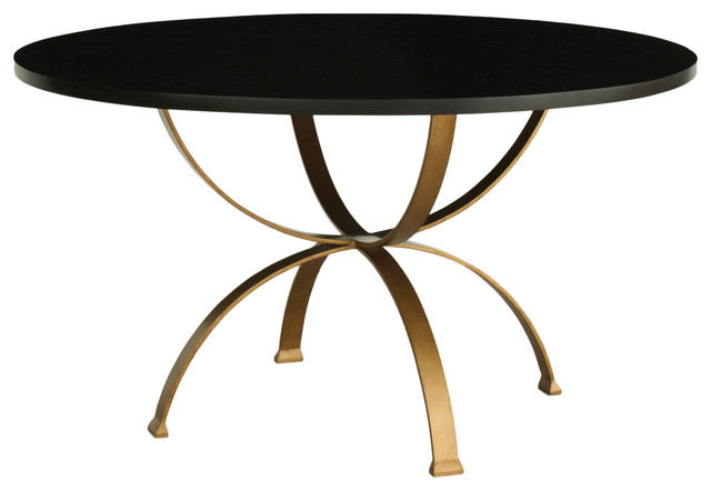 Redford House Sophia Round Dining Table in Espresso/Gold