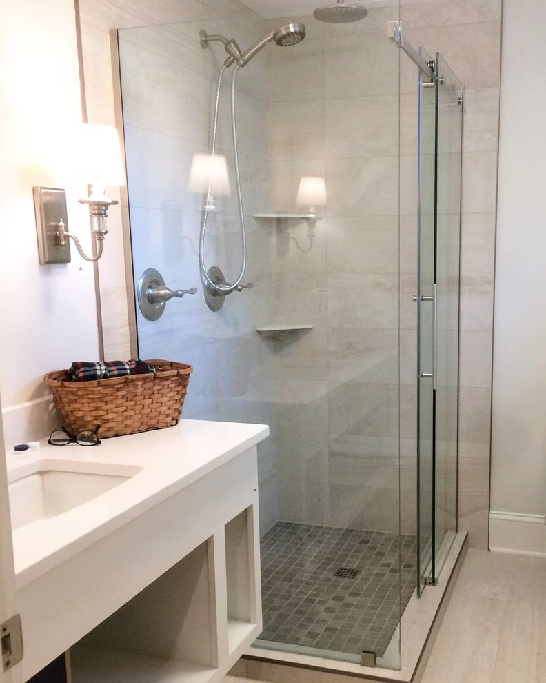 large format tile shower - Modern - Bathroom - Minneapolis - by Mint ...