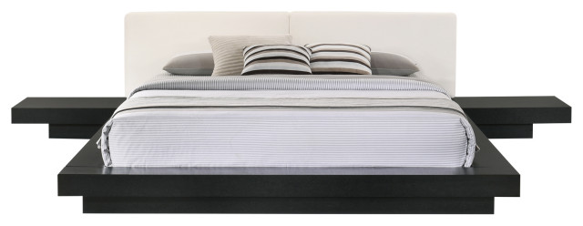 Modrest Tokyo Contemporary Black and White Platform Bed, Queen ...