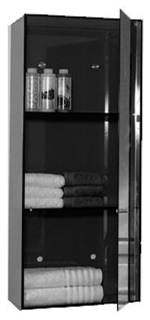 Aeri Vertical Glass Wall Mount Storage Unit With Three Shelves And Aeri Vertical Glass Wall Mount Storage Unit With Three Shelveirror Door