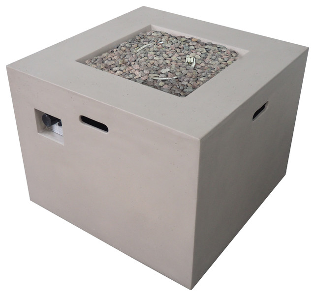 Leo Outdoor 31 Square Light Weight Concrete Gas Burning Fire Pit Leo Outdoor 31 Square Light Weight Concrete Gas Burning Fire Pit Gray