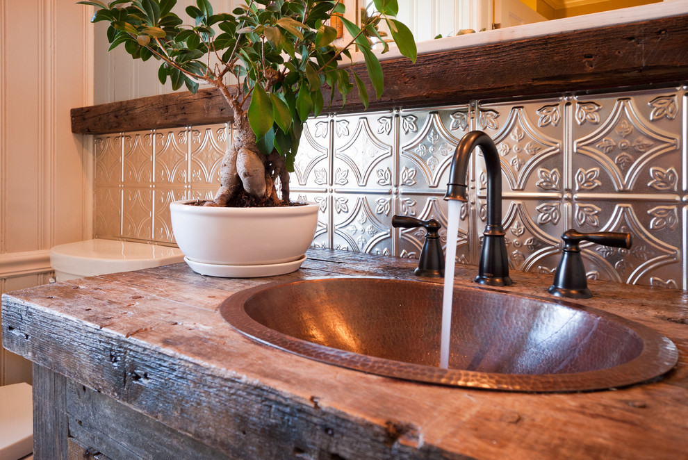 Silver Wainscot En Suite Farmhouse Bathroom Tampa by American
