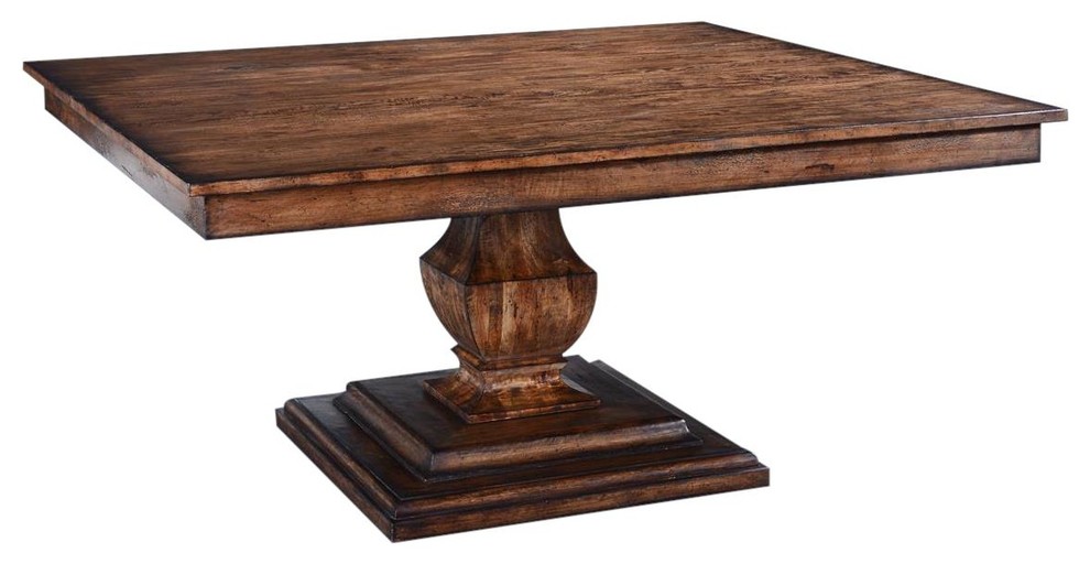 Dining Table Philippe Tuscan Italian Square Pedestal Base Rustic