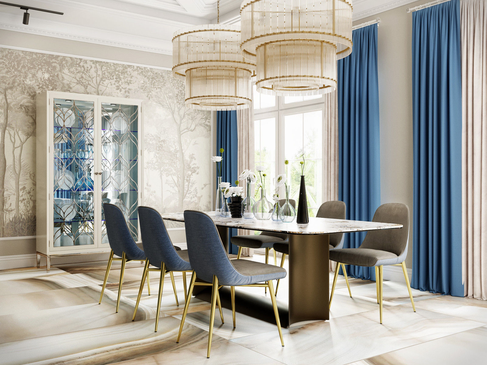 Акцентный синий