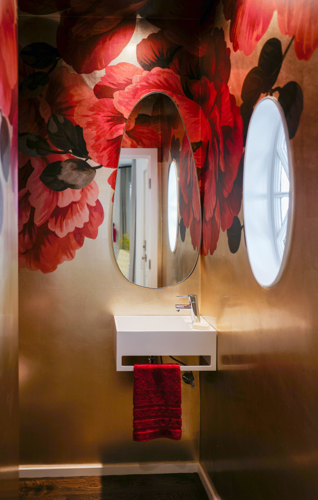 Powder room - contemporary powder room idea in Boston