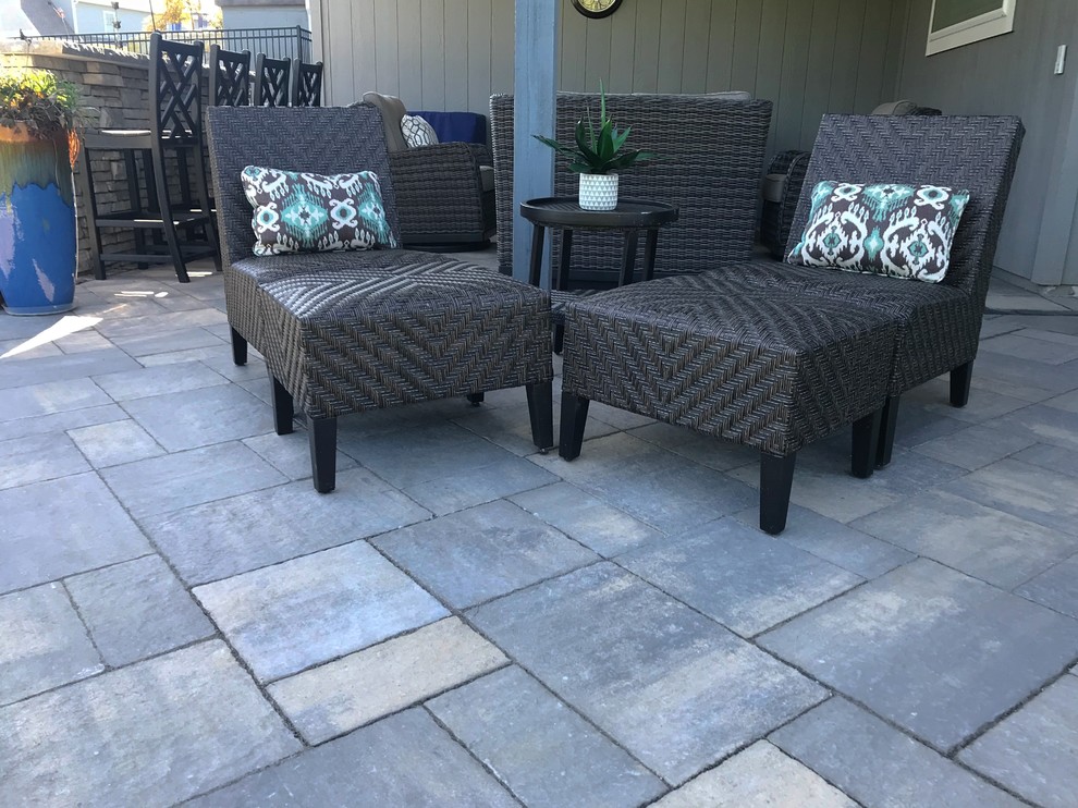 Large Kansas Paver Patio with Fire Pit, Grilling Station, and
