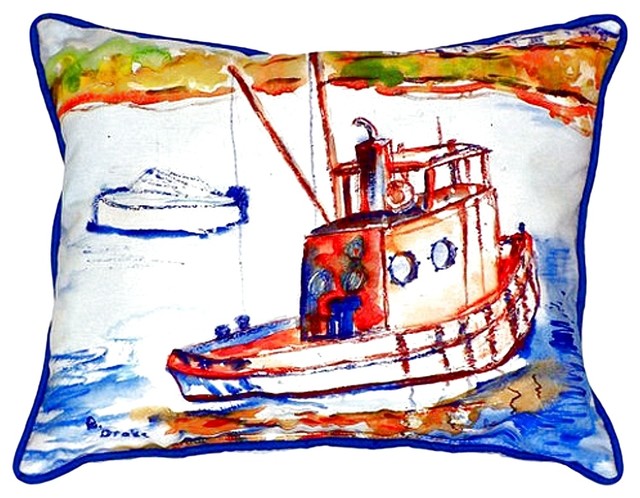 Rusty Boat Indoor Outdoor Pillow Beach Style Outdoor Cushions