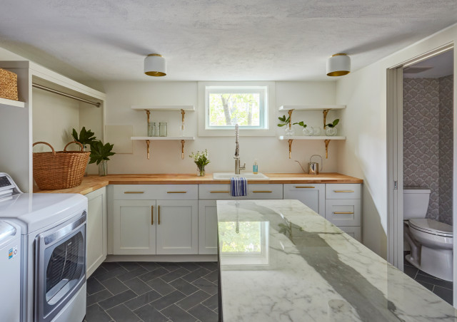 Transitional Farmhouse landstil-bryggers