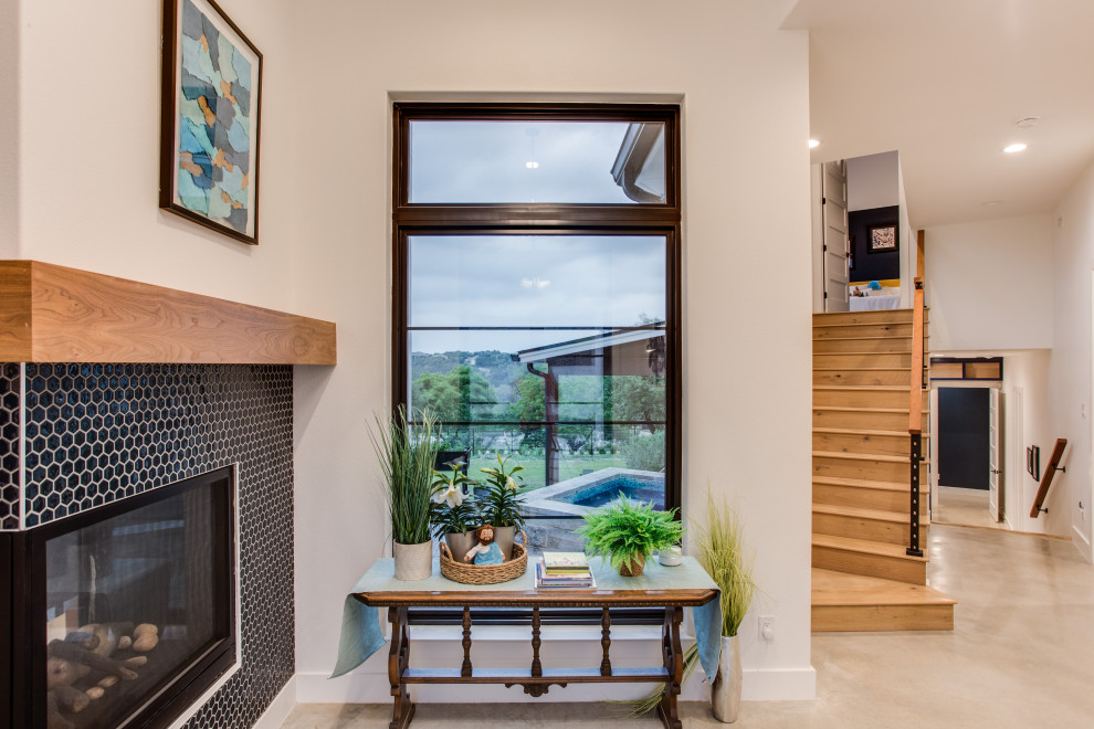 Inspiration for a contemporary living room remodel in Austin