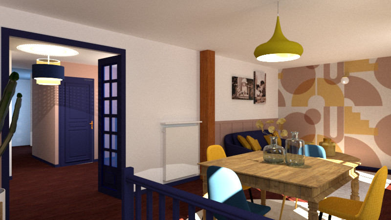 vue 3D salon / hall