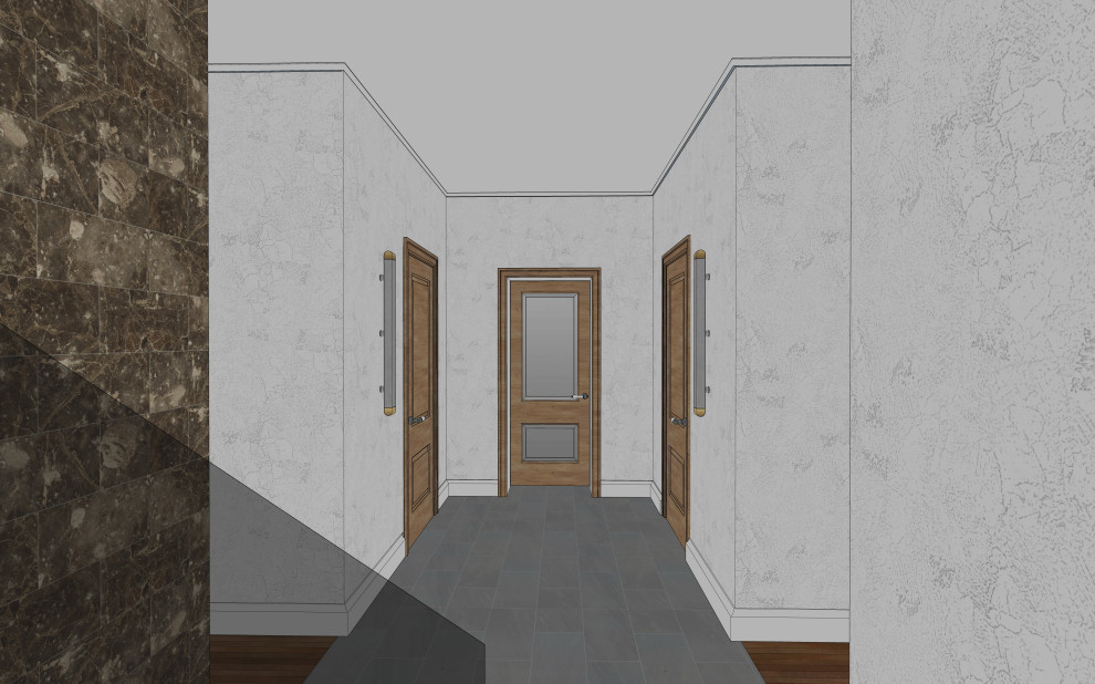 3D визуализация первого этажа дома