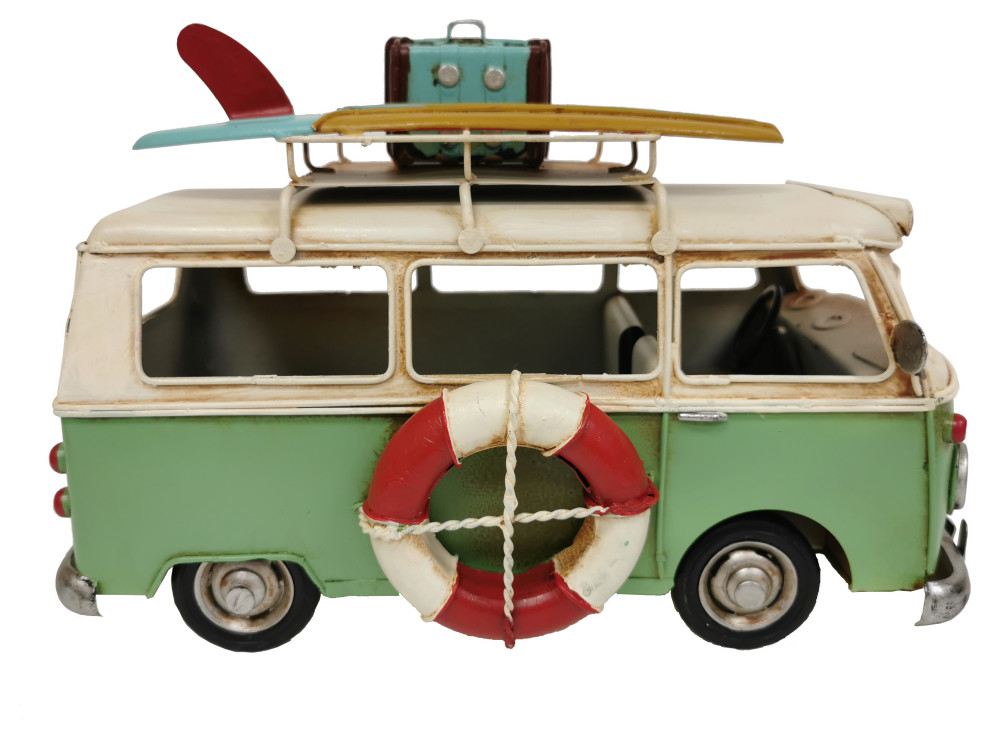 VW Green Metal Bus Model - Contemporary - Decorative Objects And ...