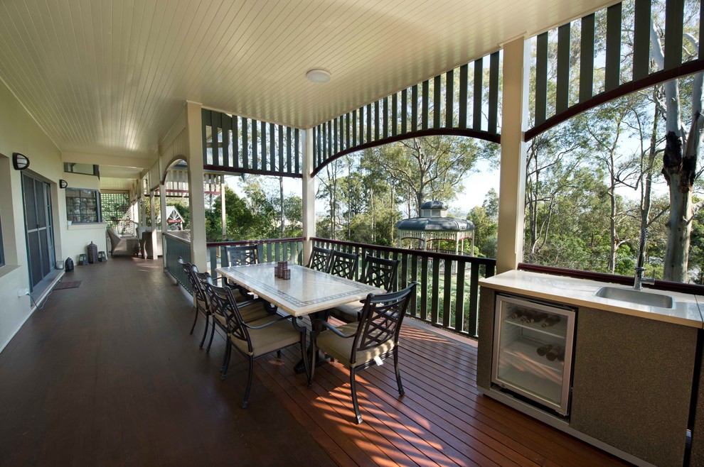 This is an example of a large traditional backyard verandah in Newcastle - Maitland.