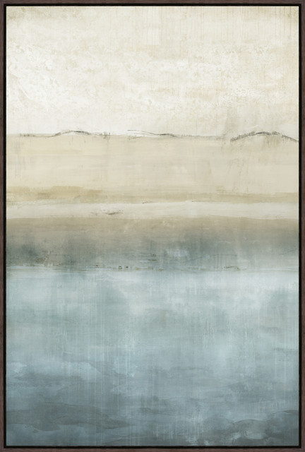 Pacific Views, 31.25"x46.25", Espresso Natural Wood Gallery Floater