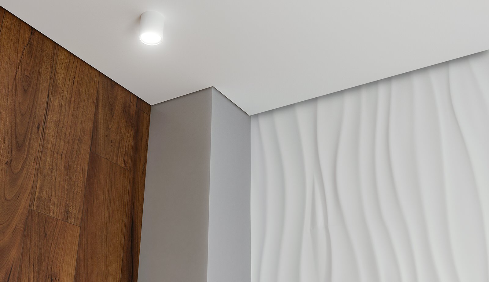 Теневой потолок, идеальный углы на любой поверхности