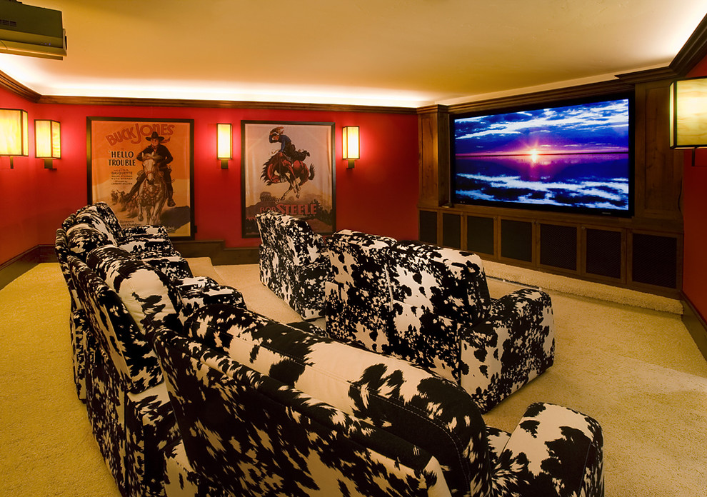 Photo of a country home theatre in Minneapolis.