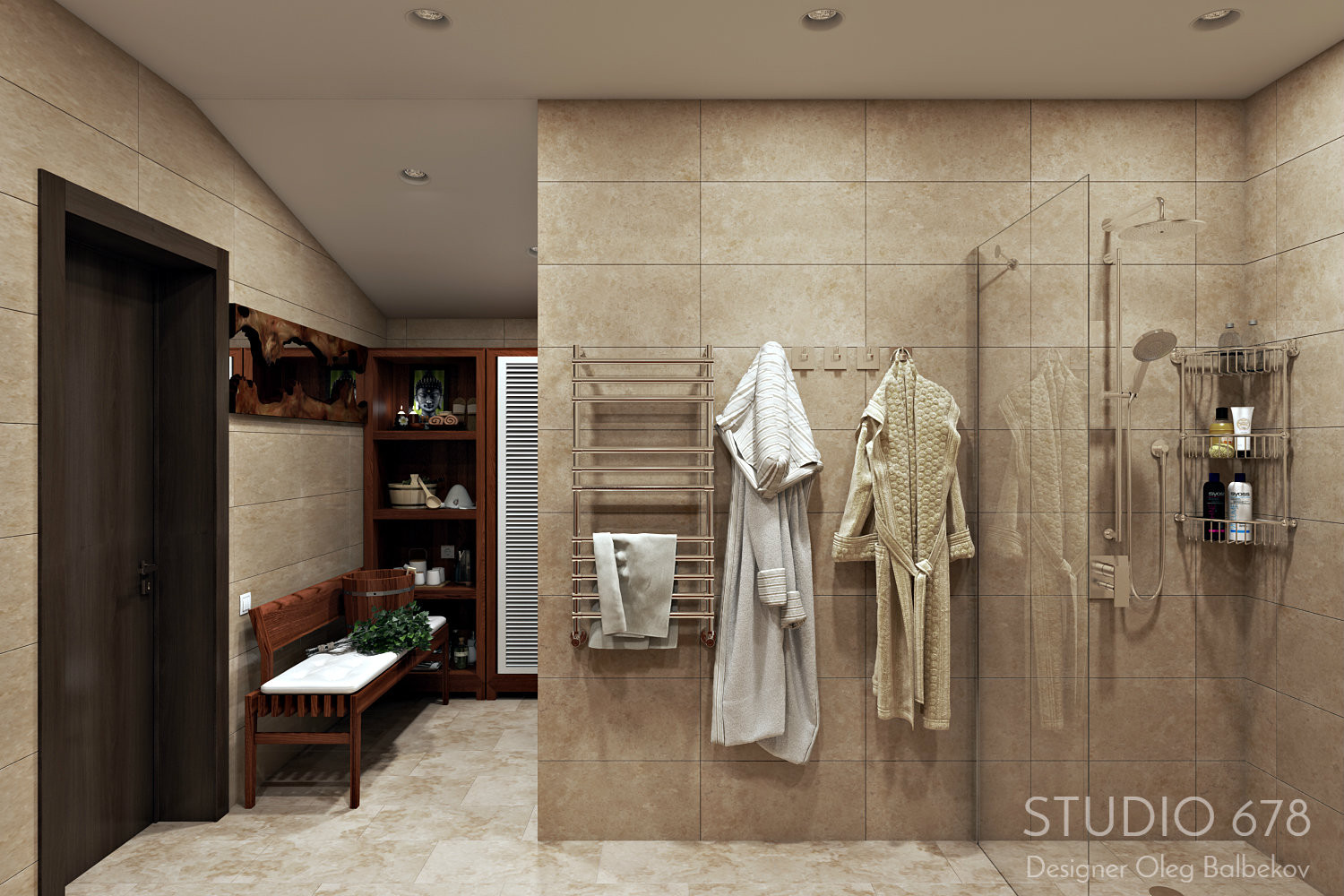 Гостиная с банной зоной