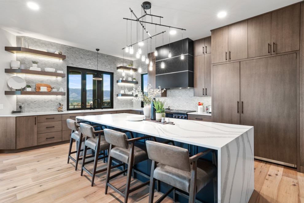 This is an example of a large modern kitchen in San Diego.