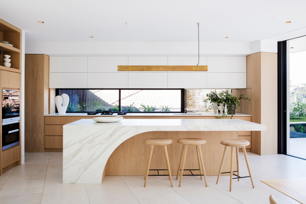 Moderne grifflose Küche in Sydney
