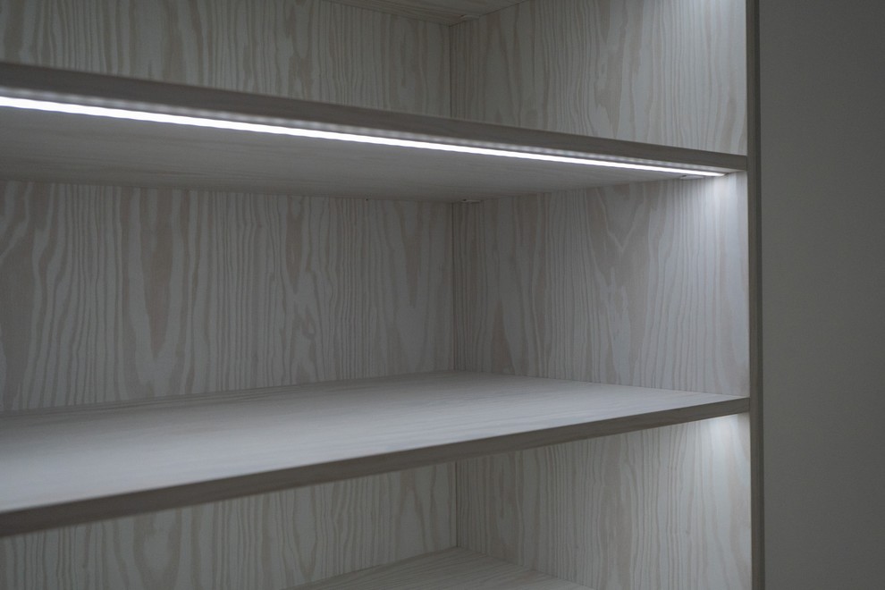 Гардеробная raumplus с LED-подсветкой, брючницами и пантографами