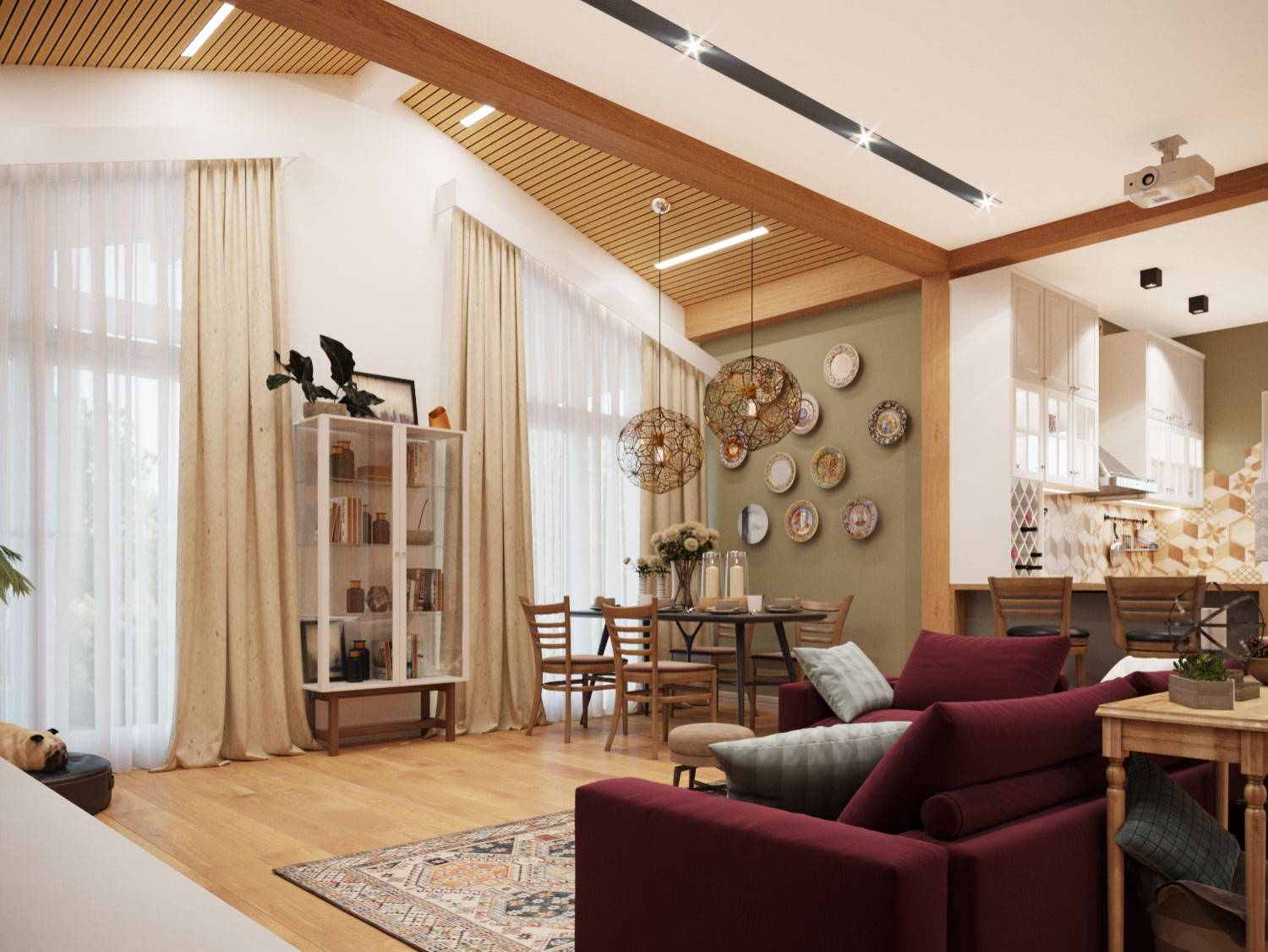 интерьер коттеджа в Подмосковье