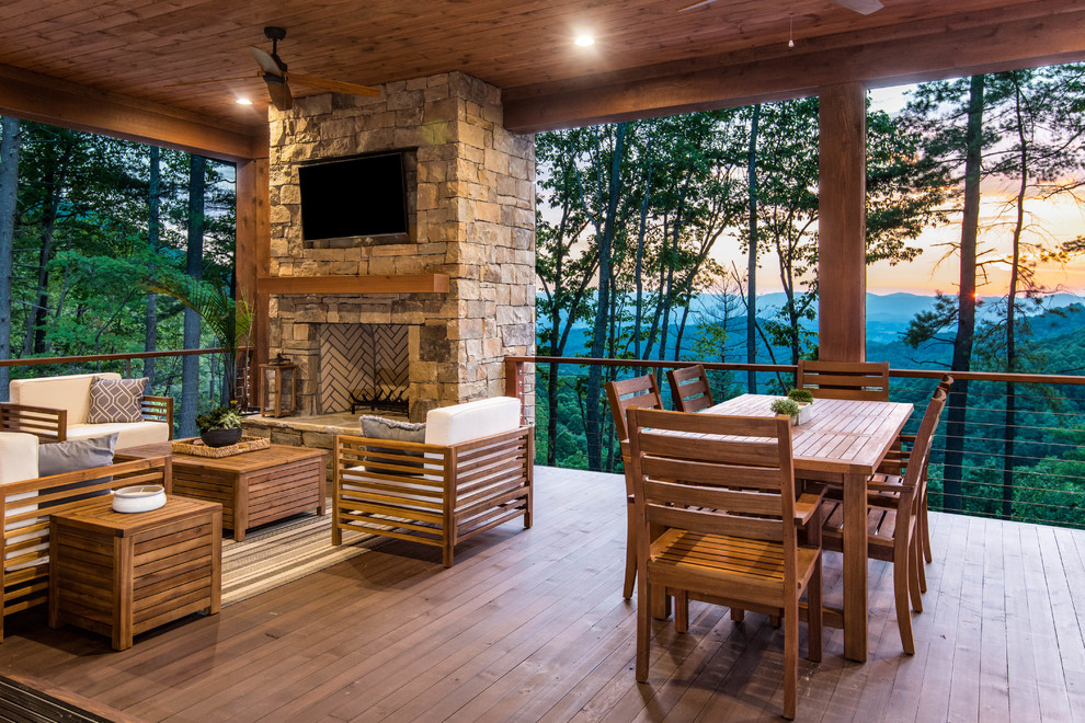 Inspiration for a country deck in Other with a fire feature.