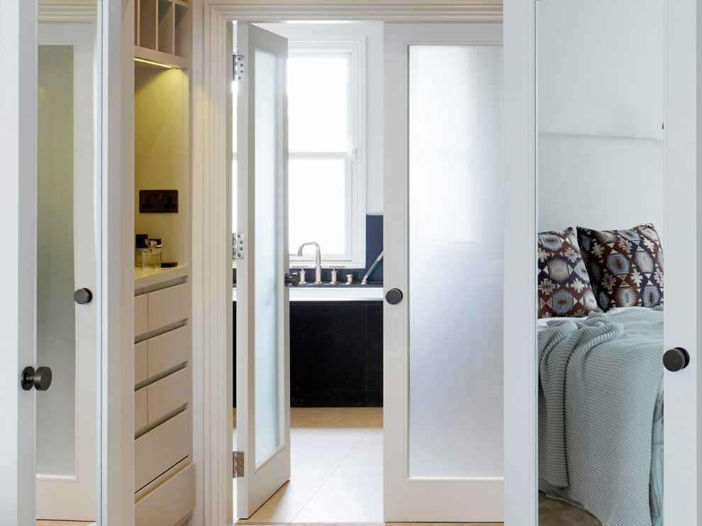 Design ideas for a contemporary bathroom in London.